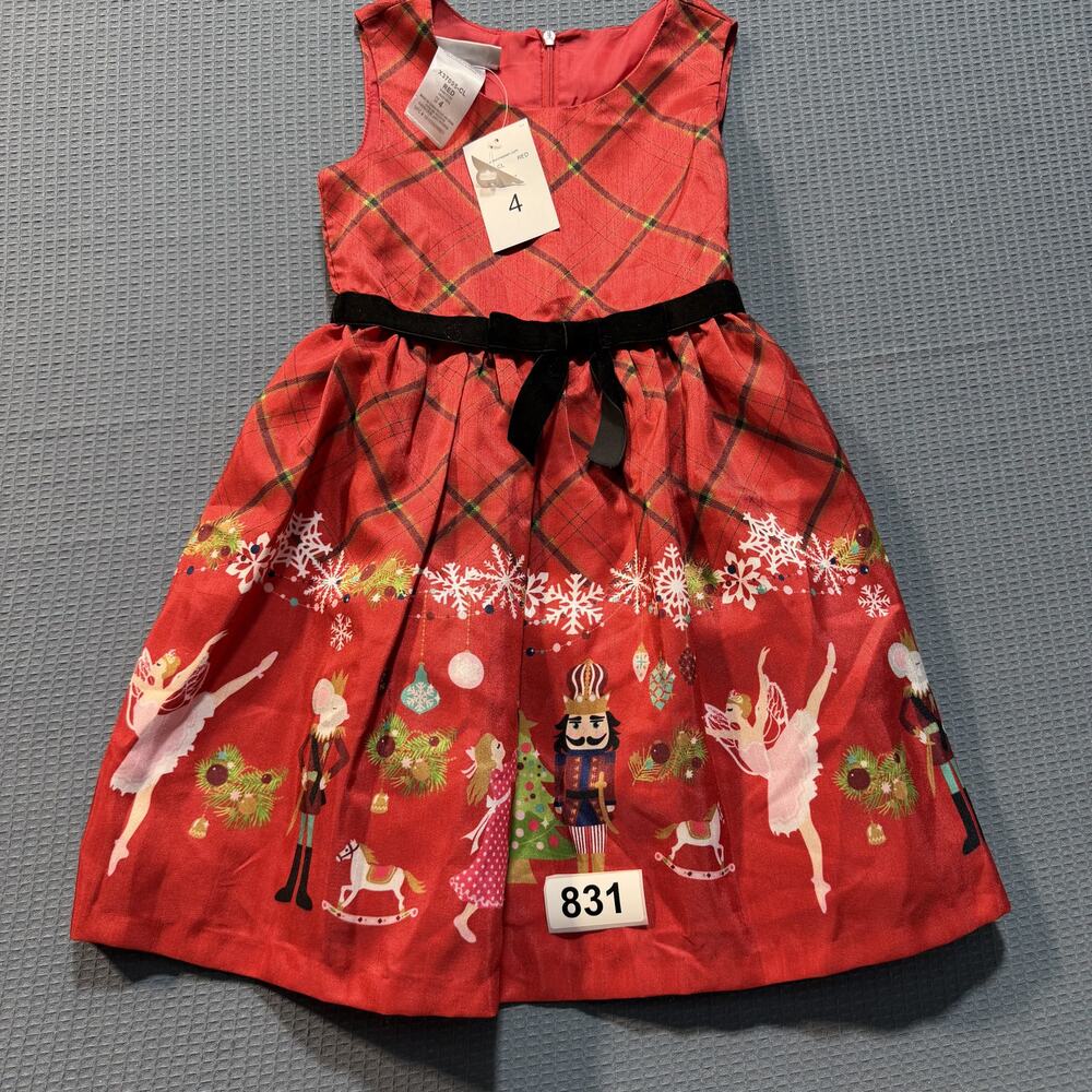Bonnie Jean Red Girls Sleeveless Dress Sz‎ 4 Brand New